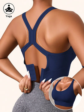 Women's Seamless Shockproof Sports Bra Wireless Padded Yoga Vest Top